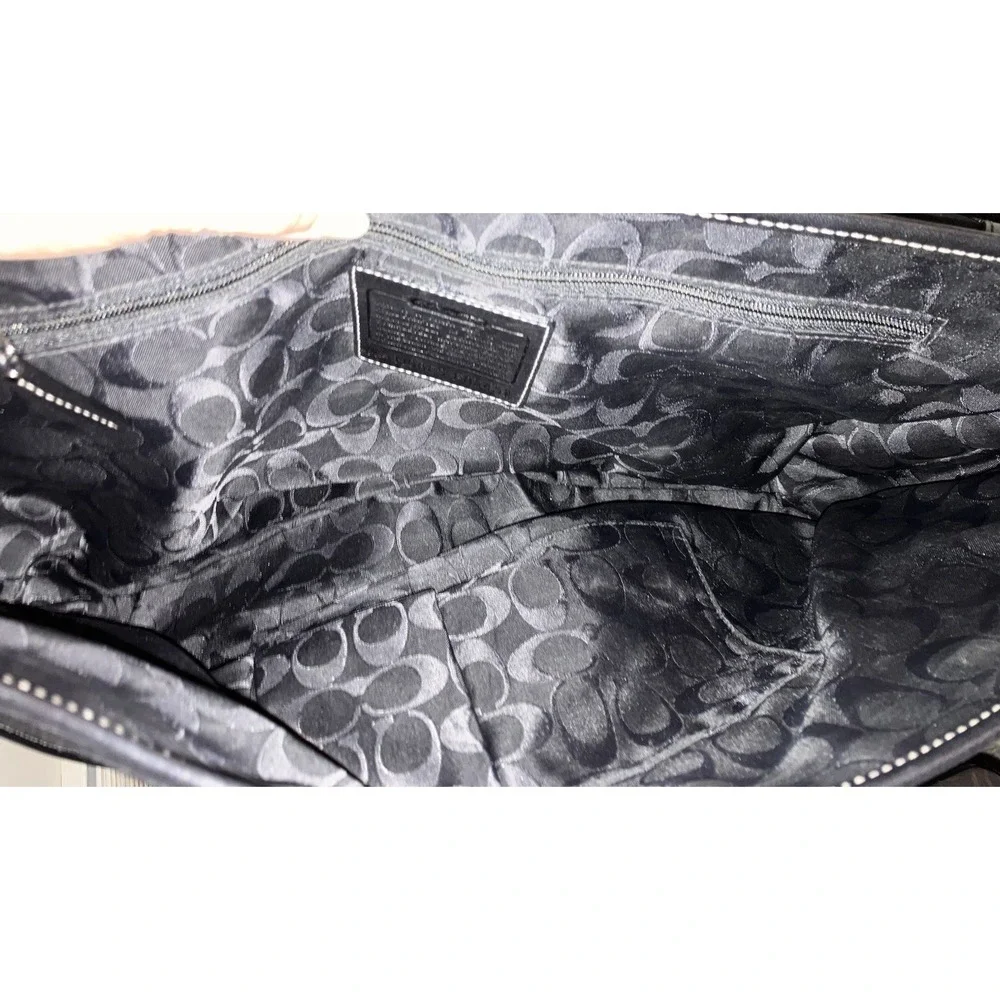 Coach Attache Messenger Bag F06457 Crossbody Black Leather Computer Bag Unisex
